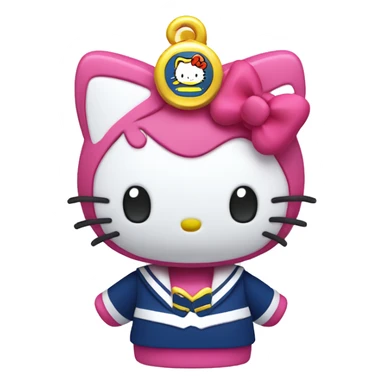 Hello kitty 3d happy smile with sailor moon sticker