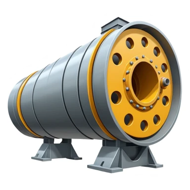 Emoji-style illustration of a tunnel boring machine, flat vector look, bold outlines, minimal details, no background sticker