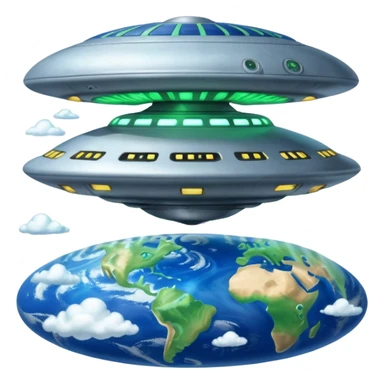 UFO mother ship attacking round earth sticker