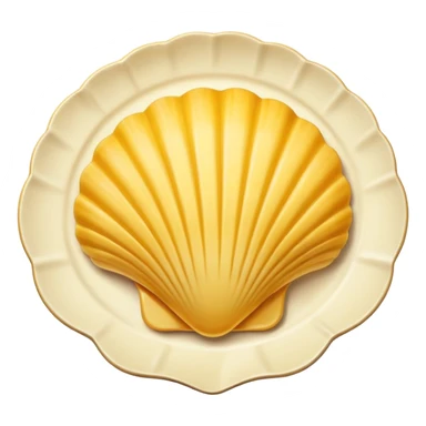 butter in the shape of a shell on a  vintage plate sticker