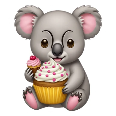 koala with cupcake sticker