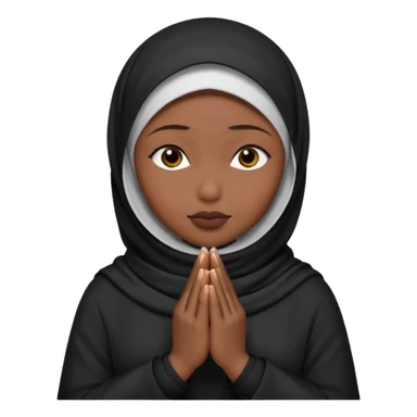 darkskin muslim black woman praying with dark hijab sticker
