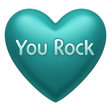 Teal heart with You Rock! wording sticker