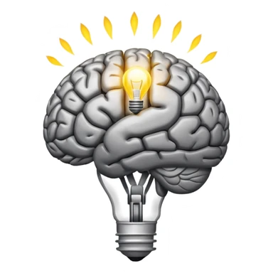an idea and a brain sticker