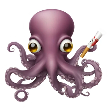 Octopus smoking a cigarette sticker