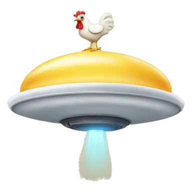 flying saucer with a chicken on top sticker