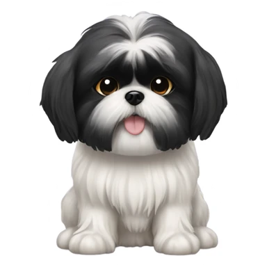 Black Shih Tzu saying thank you  sticker