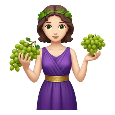 purple dress ancient greek woman  with grape sticker