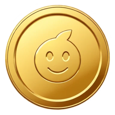 Single gold coin sticker