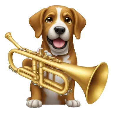 Dog playing trumpet  sticker