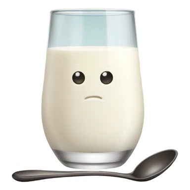 Vanilla milk in glass and spoon sticker