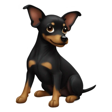 Little cute black dog toy terrier sticker