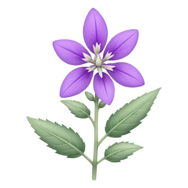 clary sage flower, simple and expressive emoticon style sticker
