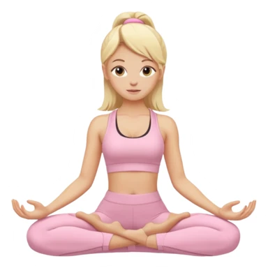 Yoga Blonde Girl With Light Pink Clothes sticker