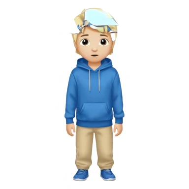 Blond boy with hoodie standing up sticker