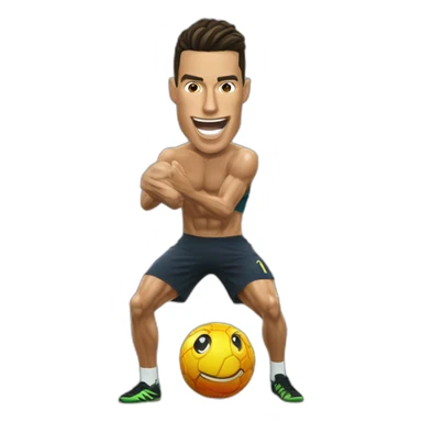 Crea un emoji tipo iPhone que esté la cara de cristiano Ronaldo sacando la lengua sticker