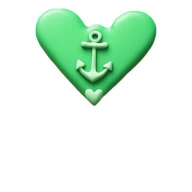 cookie heart with green anchor sticker