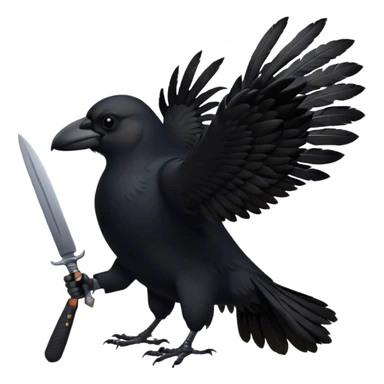 Crow with a knife sticker