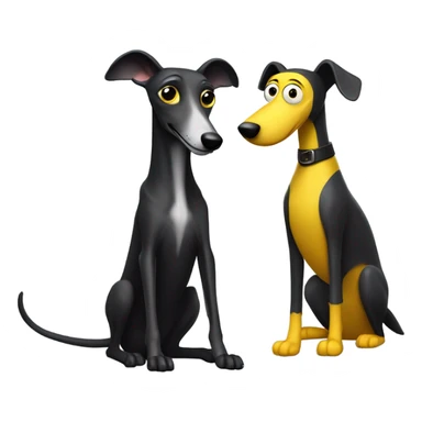 Black greyhound with minion  sticker