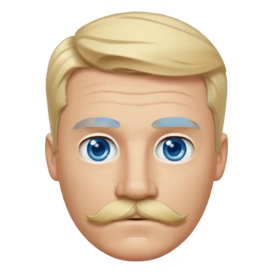 normal emoji 👨🏼 white guy with blond hair, mustache, and blue eyes. No shoulders or neck. Just head. Hair a little mussed and stylish sticker