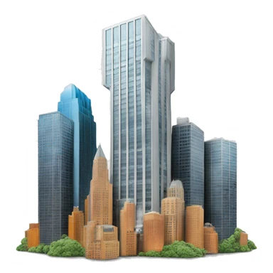 credit card building amongst skyscrapers sticker