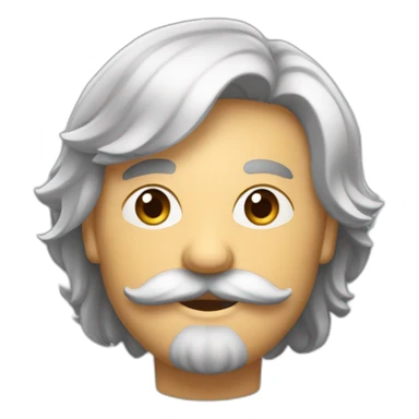 Homme au cheveux lisser sur le côté et avec une moustache carré sticker