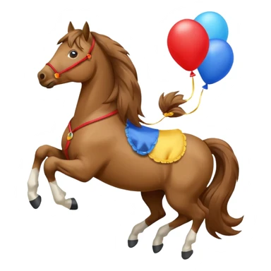 A horse inhaling air from a balloon sticker