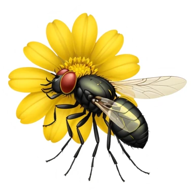 
fly on flower sticker