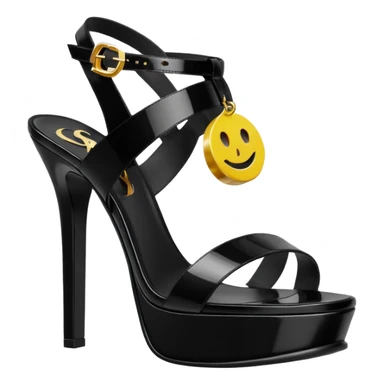 Ysl heel sandal TRIBUTE PLATFORM SANDAL black PATENT LEATHER emoji sticker
