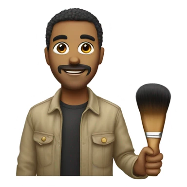 artist and brush sticker