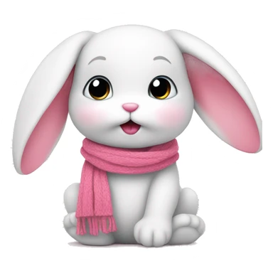 cute bunny with a pinky sweet iced scarf with  sticker