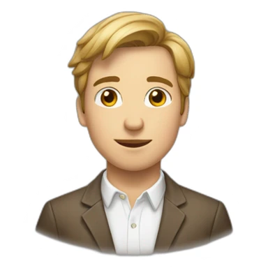 Garçon blanc brun flemmard sticker