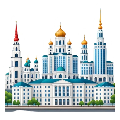 Minsk city skyline with iconic buildings and architecture sticker