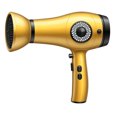 black blow dryer covered in diamonds sticker