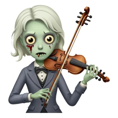 Zombie violinist – crooked bow, screechy notes, hunched over violin. sticker