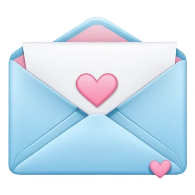 Romantic white pink light-blue love letter sticker