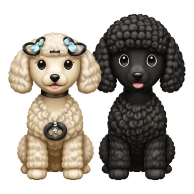 Dos caniches,uno blanco y el otro negro,QUE SEA RAZA CANICHE  sticker