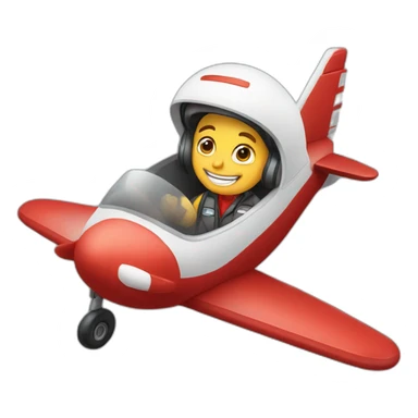 pilot In red plane saying bye sticker