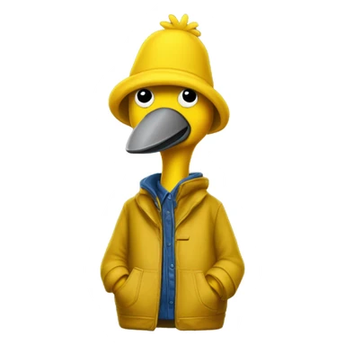 Thug-Life Gangster-style Hood-version of Big Bird:
A tall, bright yellow bird with a gentle personality and curious nature. Big Bird brings warmth and wonder, exploring the world with wide-eyed innocence and a heart of gold. sticker