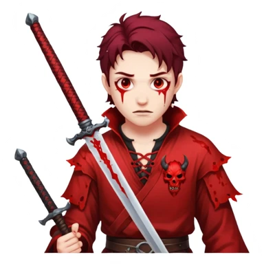 Demon slayer dying with a sword sticker