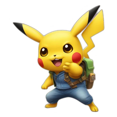 Pikachu qui joue a fortnite  sticker