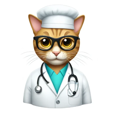 smiling doctor cat wearing black sunglasses sticker