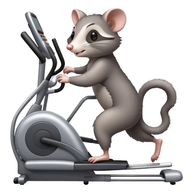 Possum using an elliptical machine  sticker