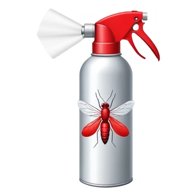 Anti-mosquito spray can with a mosquito crossed out sticker