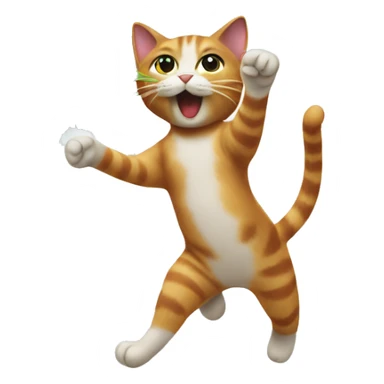 Cat dancing in catnip sticker