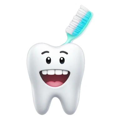 washing teeth with toothbrush sticker