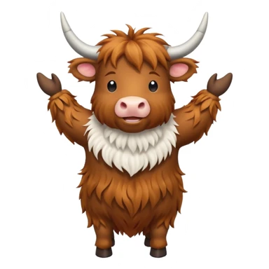 Highland cow dancing sticker