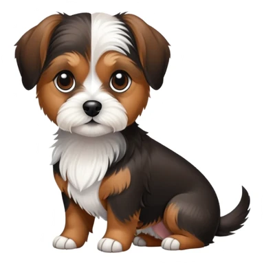 Dachshund and shih tzu mix black white and brown sticker