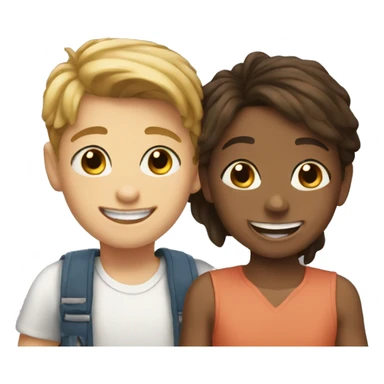 happy girl and boy moment sticker