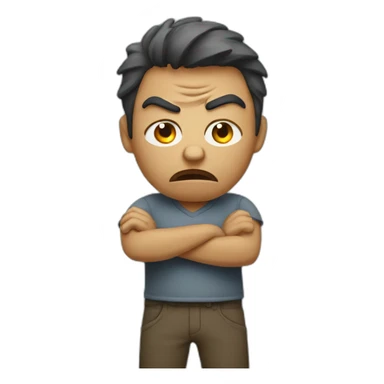 Angry person with folded arms sticker